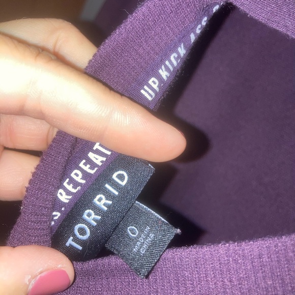 Dark purple pull over sweatshirt. - Picture 3 of 3